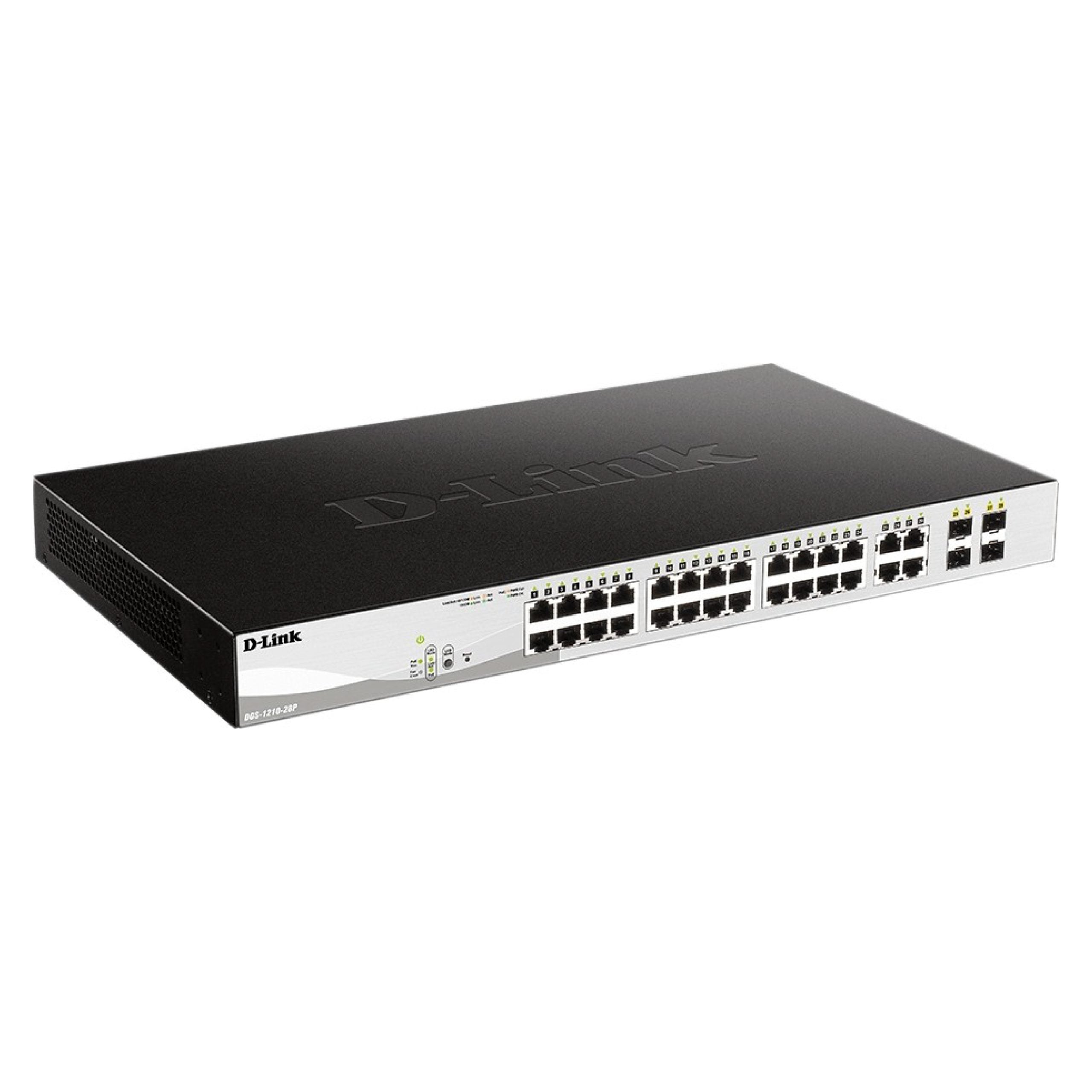 DLINK PoE Switch 26-port 10/100/1000Base-T Long Range 250m PoE+ Smart Switch with 24 PoE ports, 2 SFP ports, 250W PoE Power DGS-F1210-26PS-E DLINK PoE Switch 26-port 10/100/1000Base-T Long Range 250m PoE+ Smart Switch with 24 PoE ports, 2 SFP ports, 250W PoE Power DGS-F1210-26PS-E